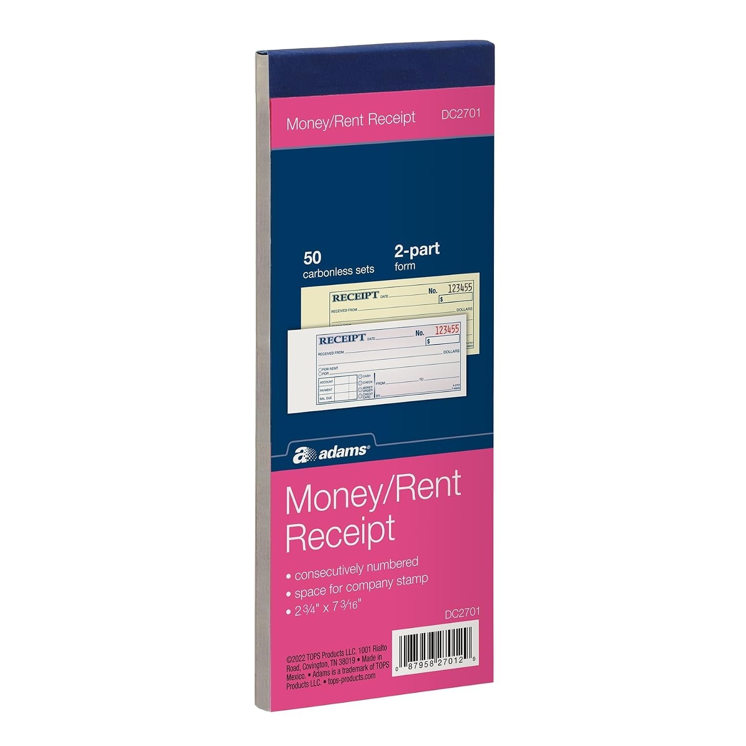 Streamlined 2-Part Carbonless Receipt Book – 50 Sets, Ideal for Small Businesses