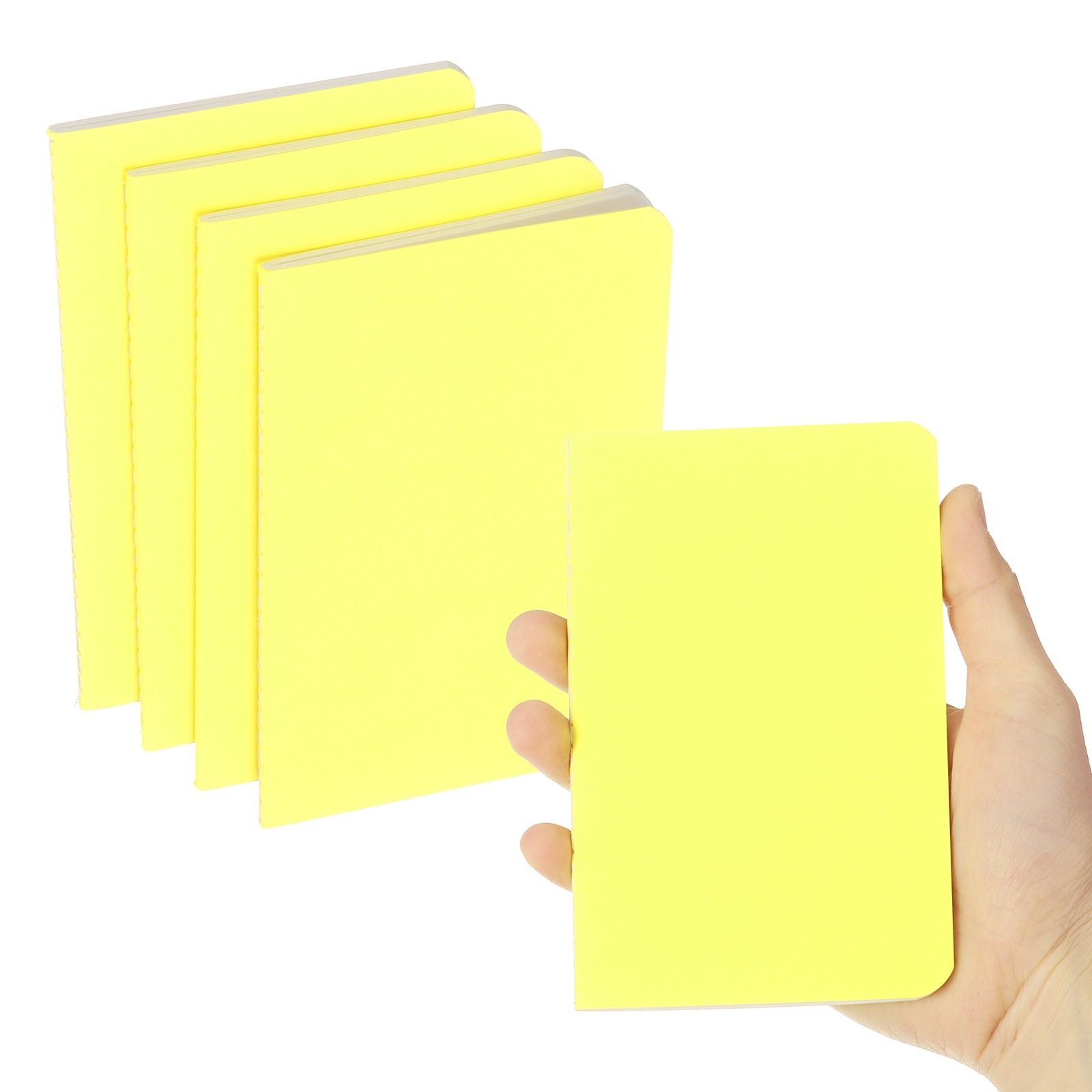 4 Pack A6 Notebook, A6 Journal Mini Notebook Pocket Kraft,Light Yellow