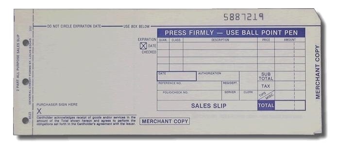 2-Part Long Credit Card Sales Slips (Pack of 100)