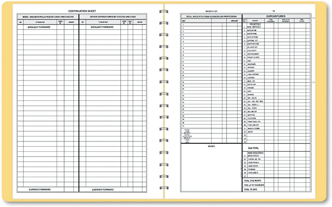 612 Bookkeeping Record, Tan Vinyl Cover, 128 Pages, 8 1/2 X 11 Pages