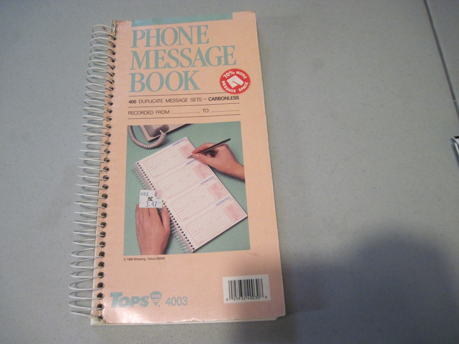 Phone Message Book Duplicate Message Set Carbonless some pages missing