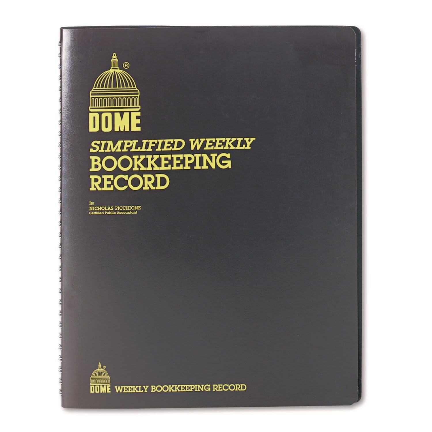 Dome DOM600 Bookkeeping Record Book Weekly 128 Pages 9 x11 Inches, Brown New