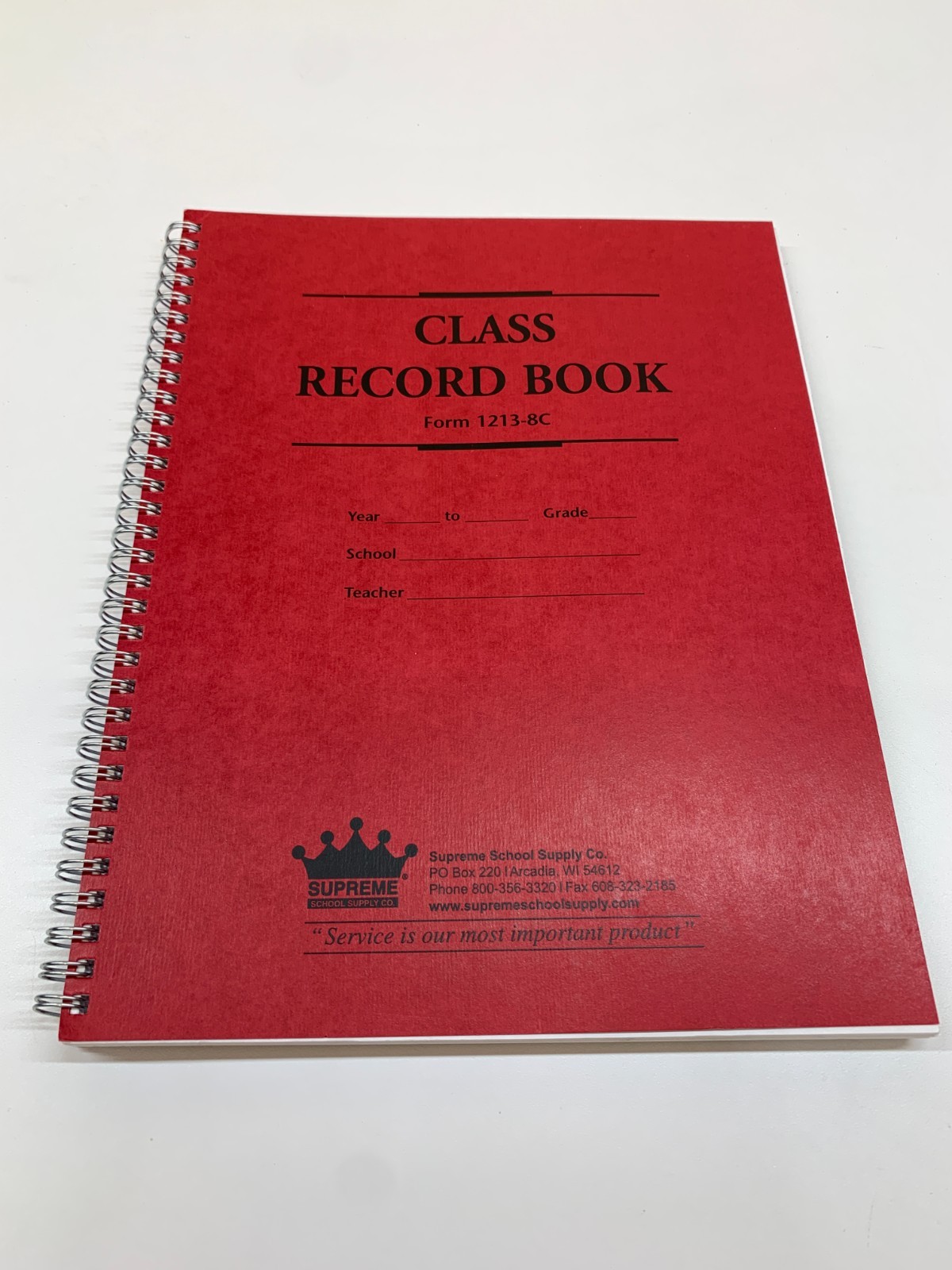 Class Record Book Form 1213-8C Supreme School Supply Co.