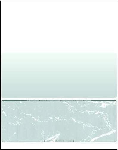 2500 Blank Check Stock Paper – Check on Bottom – Green Marble