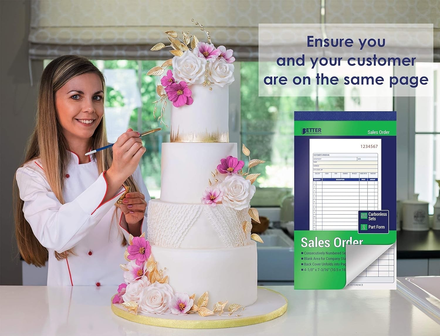 Compact 6-Pack Sales Order Books with Carbonless Forms and Personalization Space