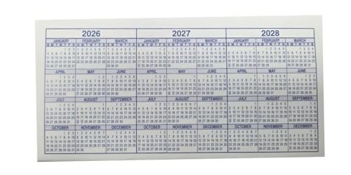 12 Checkbook Transaction Registers 6×3 Inches With 26-27-28 Calendars For