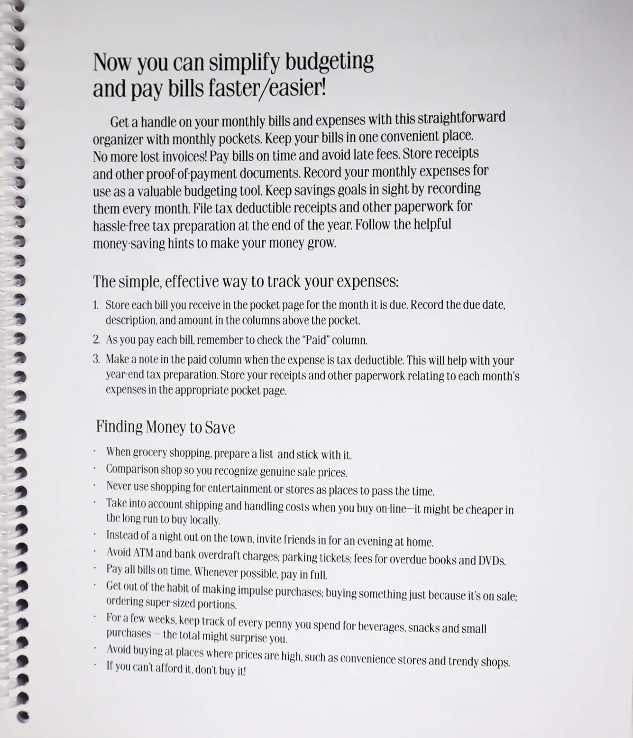 What’S Due? Country Edition – Keep Track of Monthly Bills – with Pockets for Rec