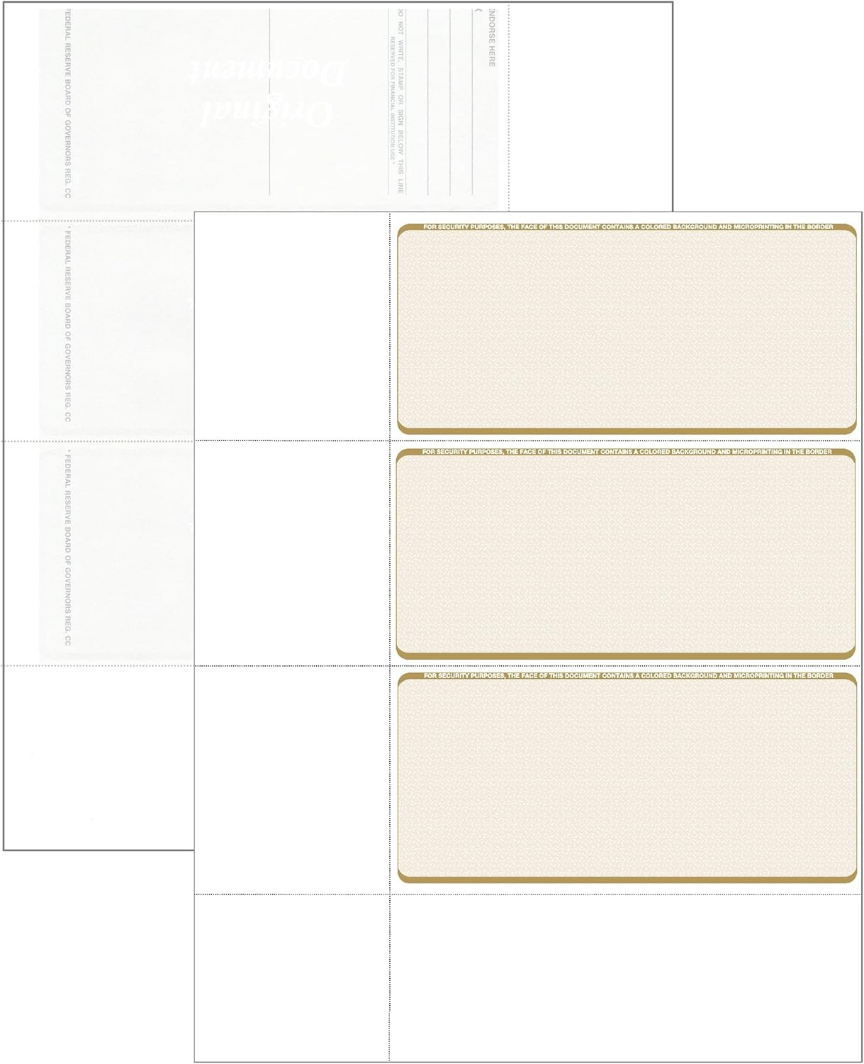 Computer Check Paper – Blank Personal Wallet Checks 3 on a Page – Compatible wit