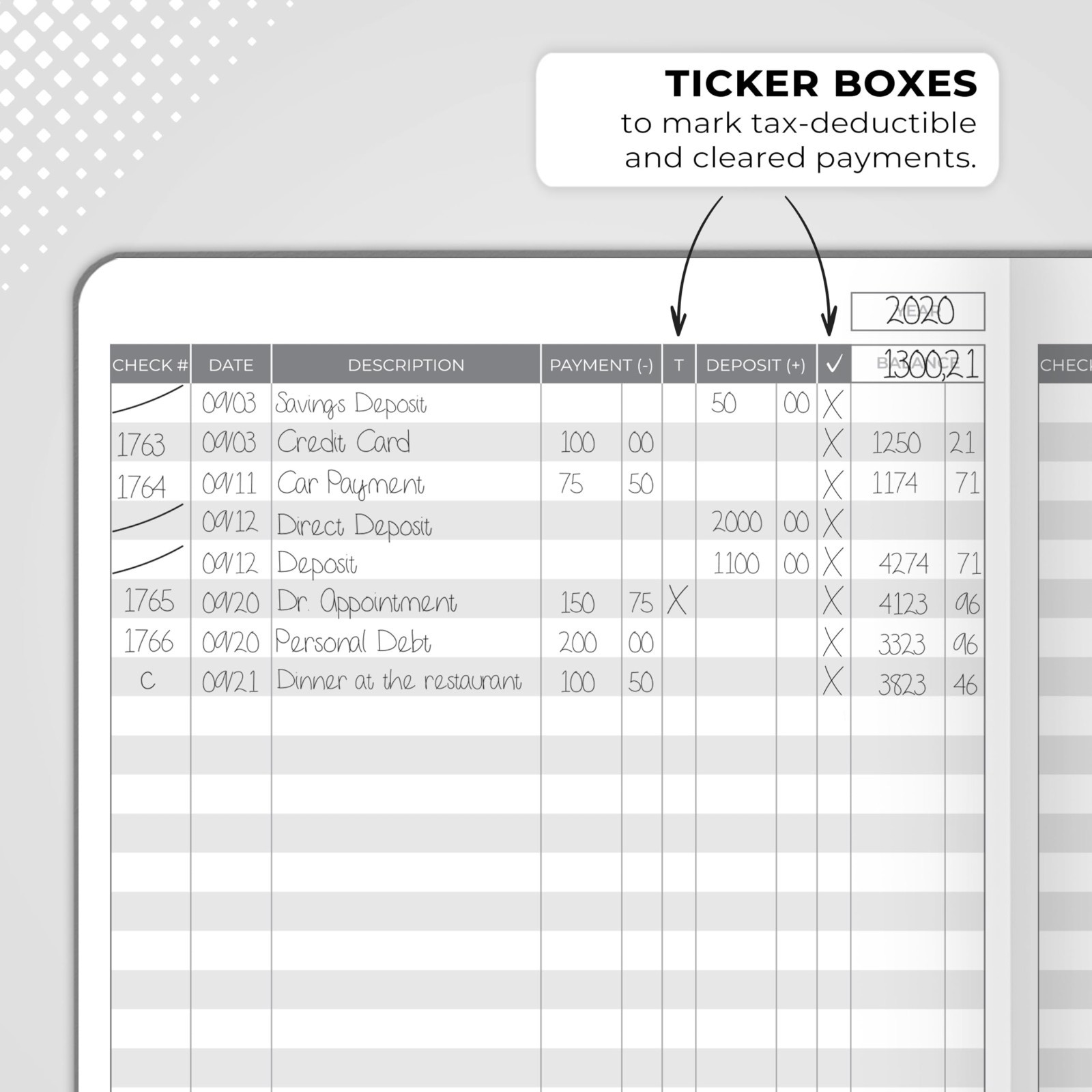 Deluxe Check Register Book – A5 Hardcover Accounting Ledger & Transaction Log fo
