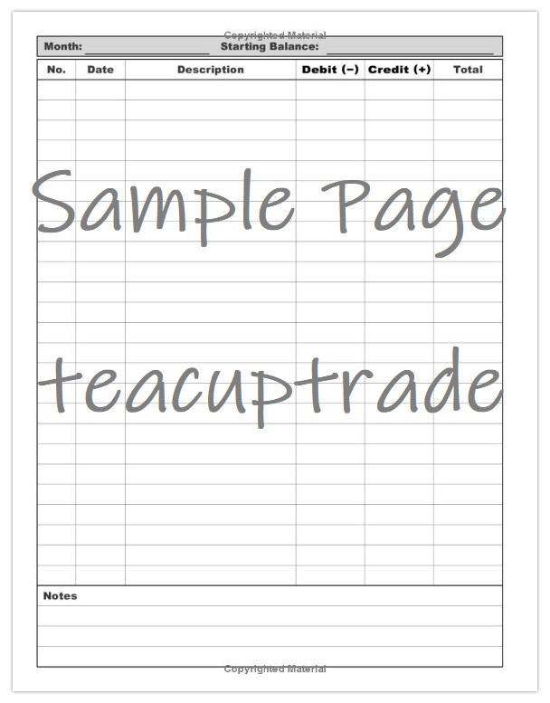 Checking Account Ledger Large Checkbook Transaction Register Balance Book