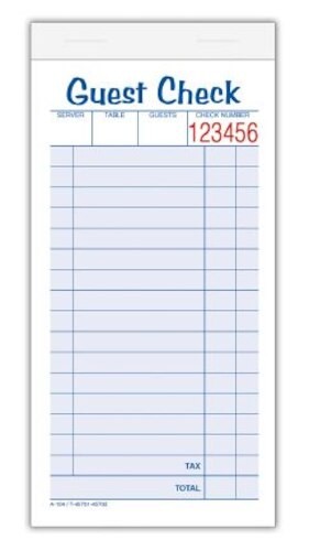 ABF10450SW Adams Guest Check Pad 6 3/8 x 3 3/8 (Lot of 5 Packs, 50 books)