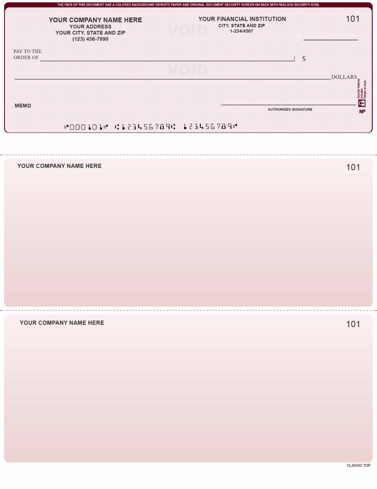 Printed Computer Checks Comparable With QuickBooks w / CUSTOM Logo 100 Checks