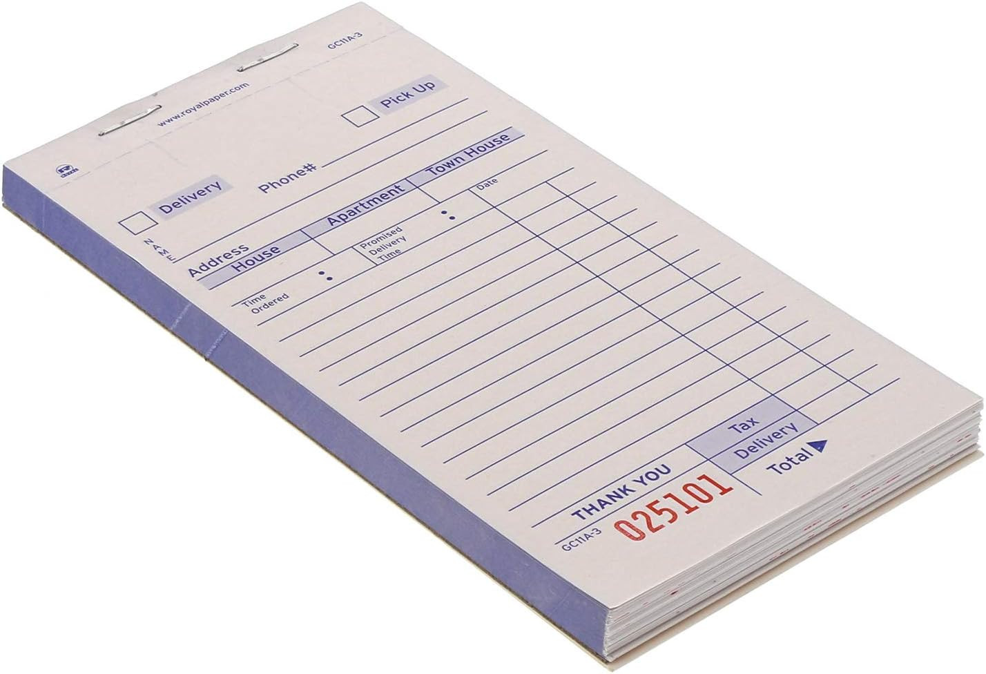 Amercare Guest Check Pad, 14 Lines, Three-Part Carbonless, 3.4 X 6.69, 50 Forms/