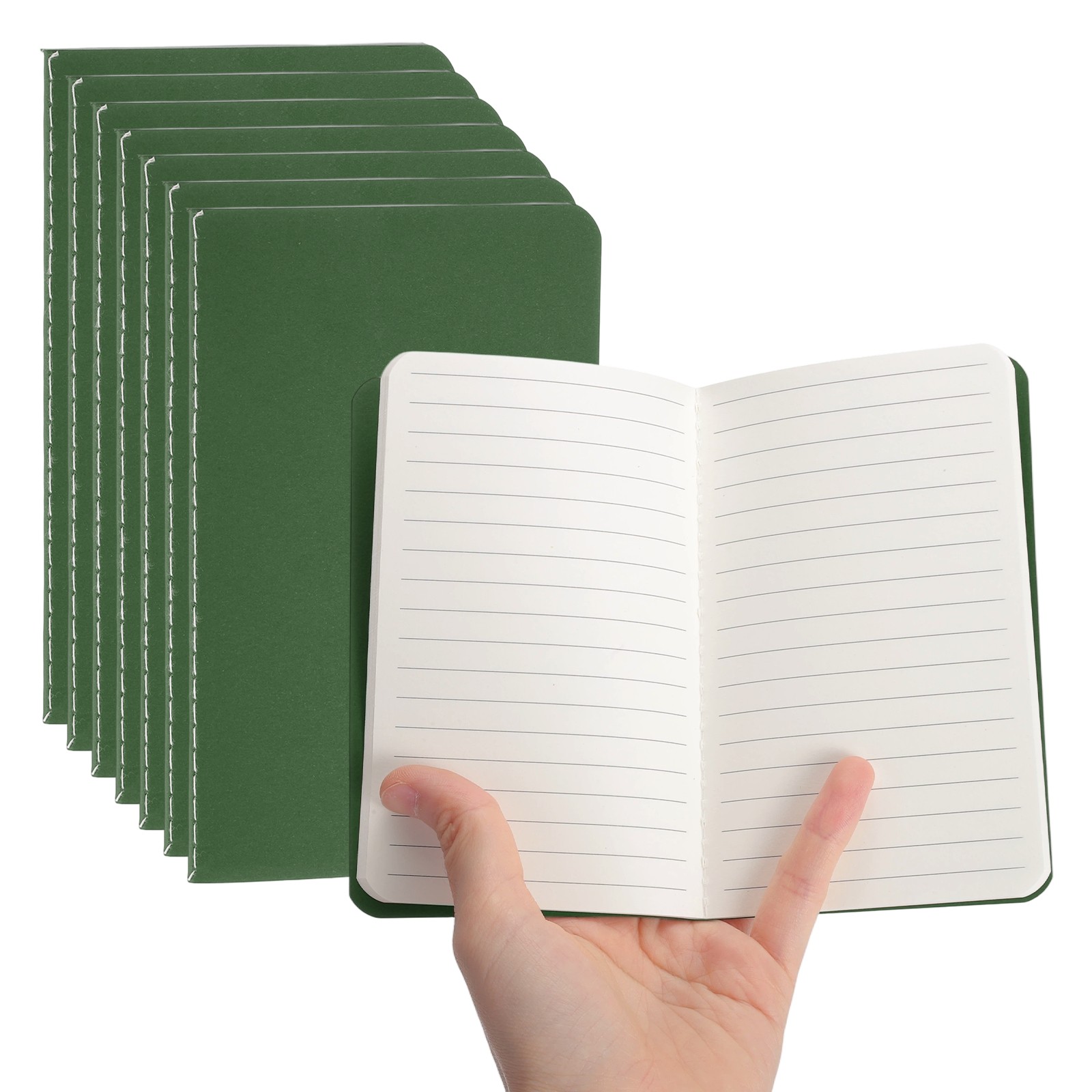 8 Pack A6 Notebook, A6 Journal Mini Notebook Pocket Kraft,Cyan Green