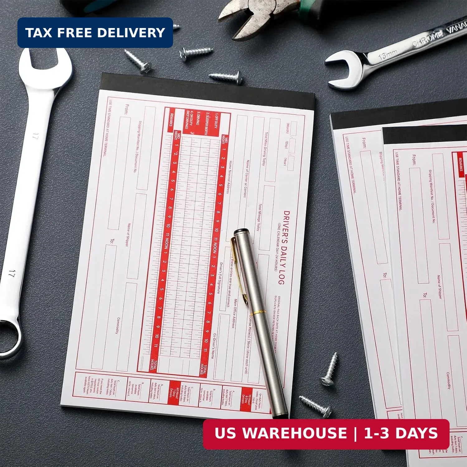 10 Pack 2026 2027 New Log Book for Truck Drivers 8.5″ x 5.5″ Daily Log Book with