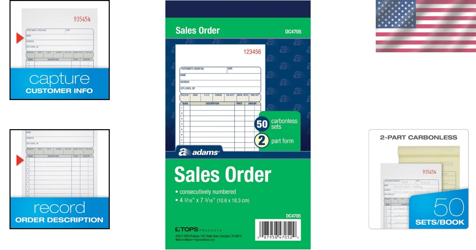 Efficient Invoice Management: 2-Part Carbonless Order Book, 4-3/16 x 7-3/16