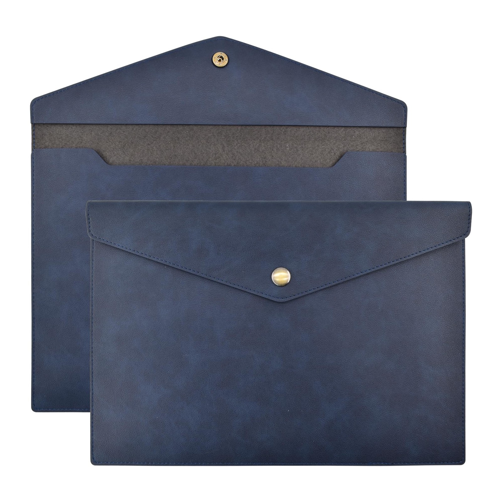 VANRA 1 Piece PU Leather File Folders A4 Document 13.4″L x 9.4″W, Navy Blue