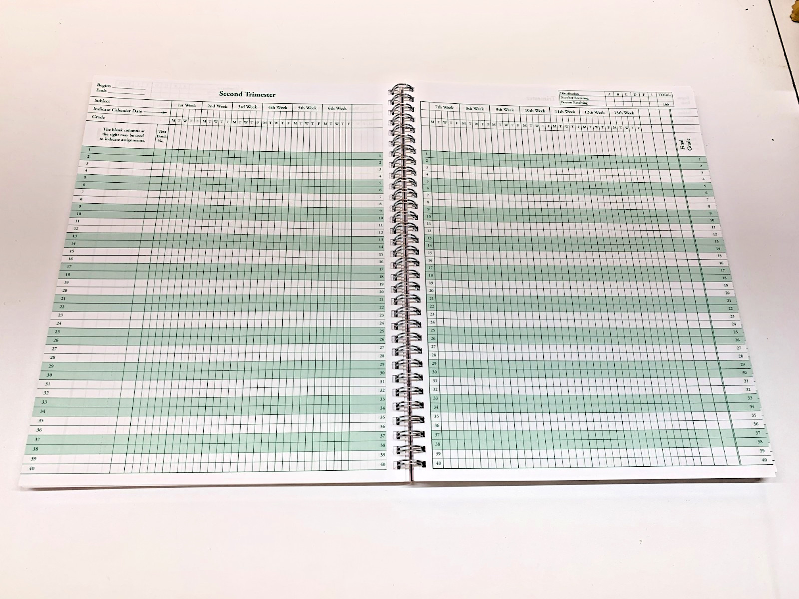 Class Record Book Form 1213-8C Supreme School Supply Co.