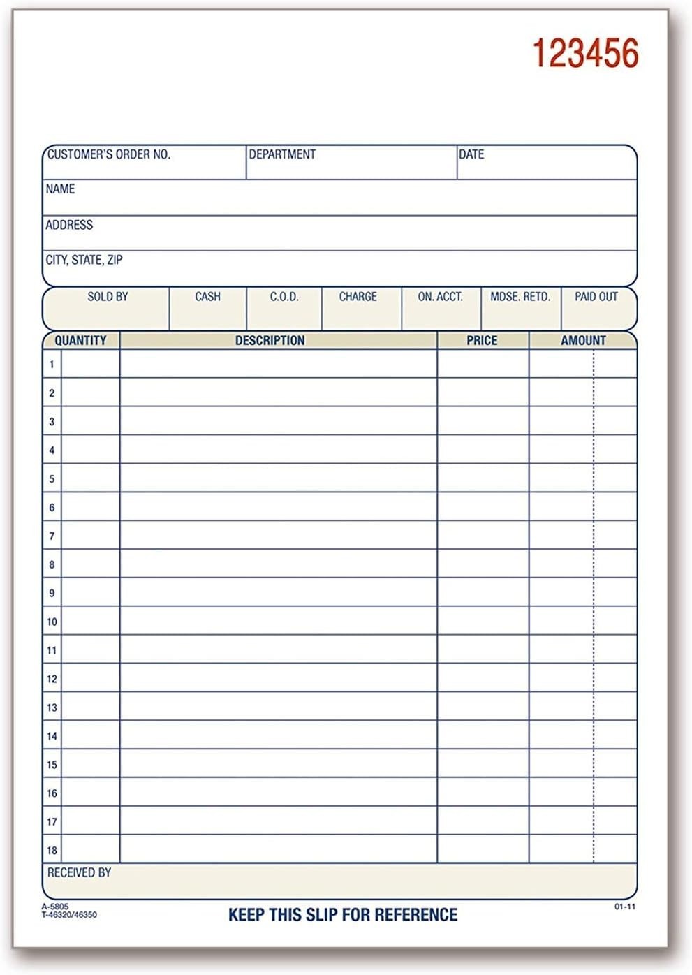 Sales Order Book, Bound Cover, 250 Sets Total