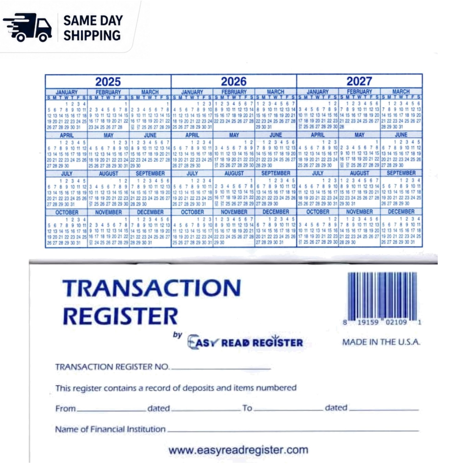Compact 12 Check Register Set with Bold Headings – Perfect for All Transactions