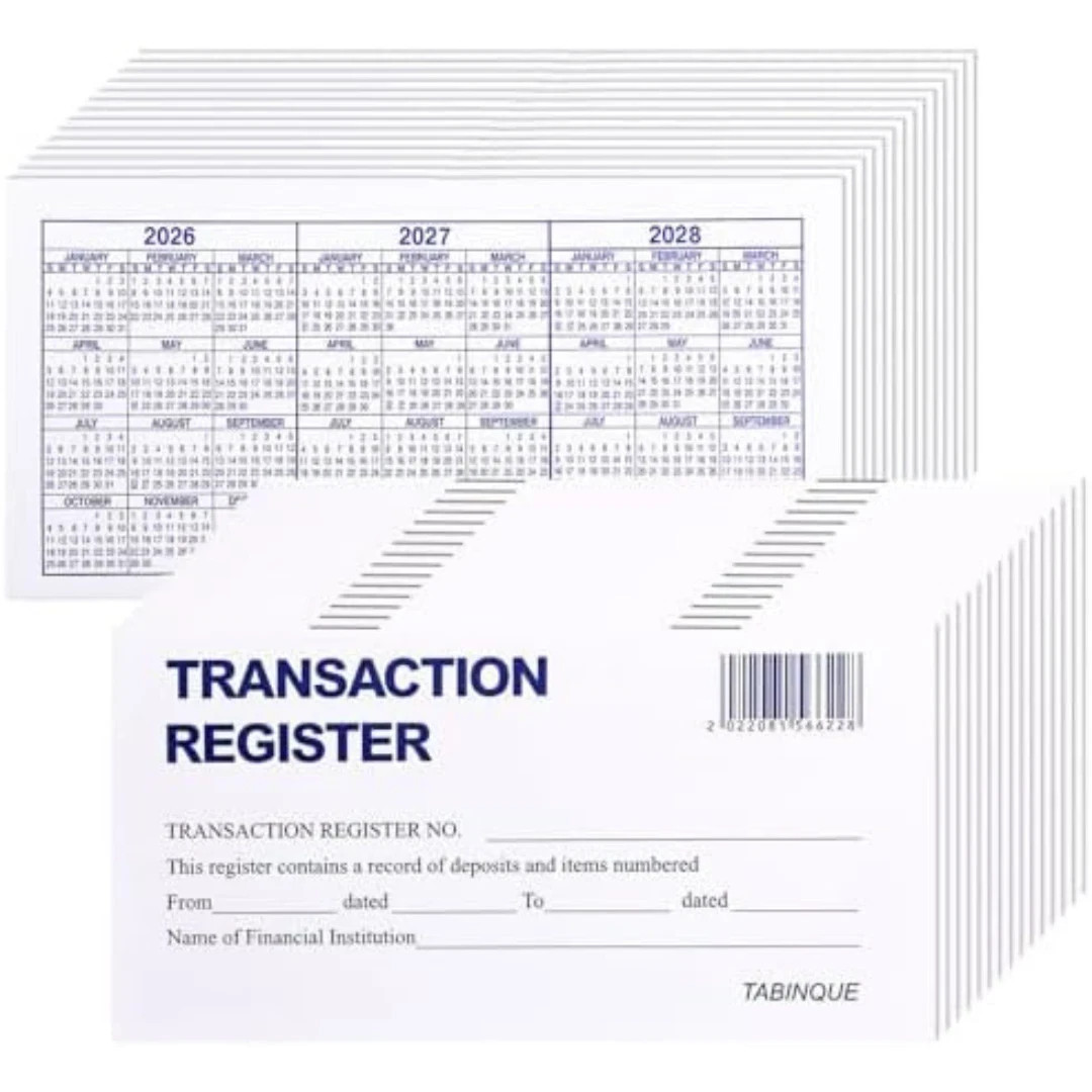 24 PCS Check Registers for Personal Checkbook, Easy to Read Checkbook Register