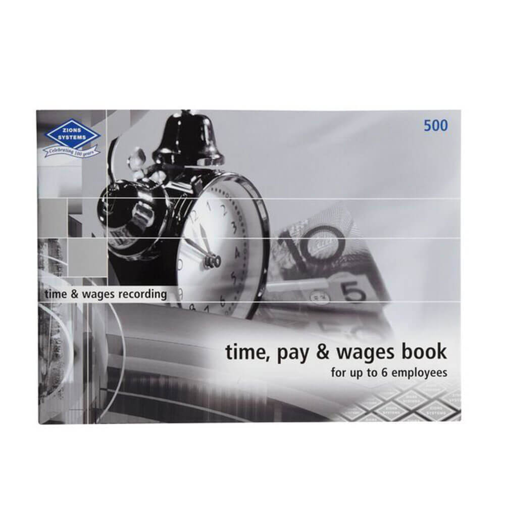 Zions Time Pay And Wage Book Laminated Cover Wire Stitched 6 Employees 27 Pages