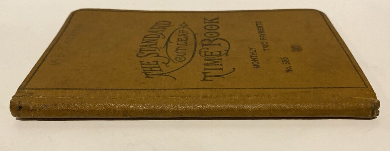 Vtg Boorum & Pease 586 Standard Cut Leaf Time Book Partially Used Jean Ann Coal