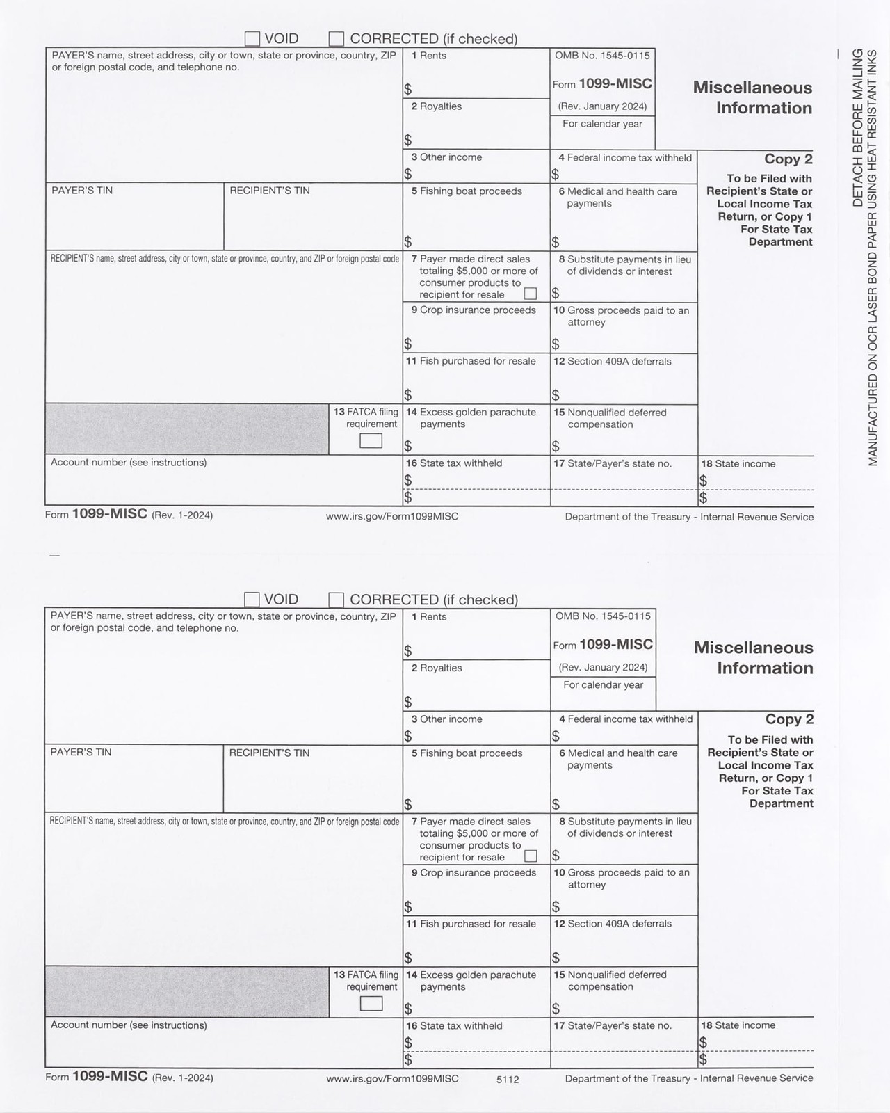 1099 MISC Forms 2023, 5 Part Set, Kit For 25 Vendors Complete Laser 1099 Tax …