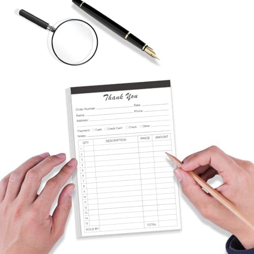 (2-Pack) Thank You Receipt Book – 5.5″ x 8.5″ Cardboard 2-Part Carbonless Sales