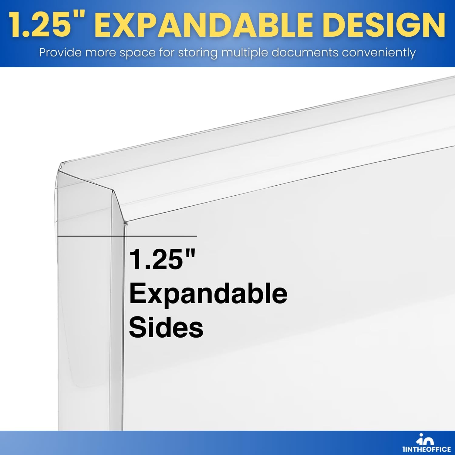 1InTheOffice Poly Envelopes with Top Opening, Letter, Clear
