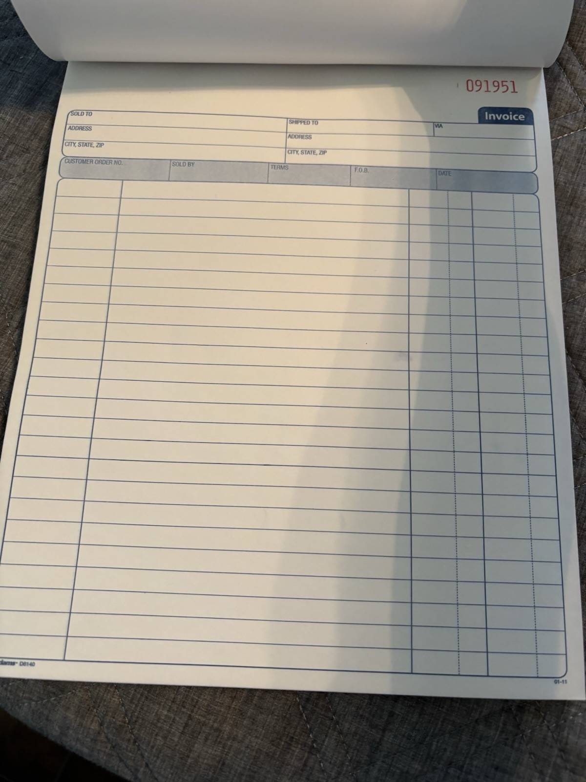 Book Of Invoices New 50 Sets Duplicate Carbonless 8 3/8x 10 11/16”