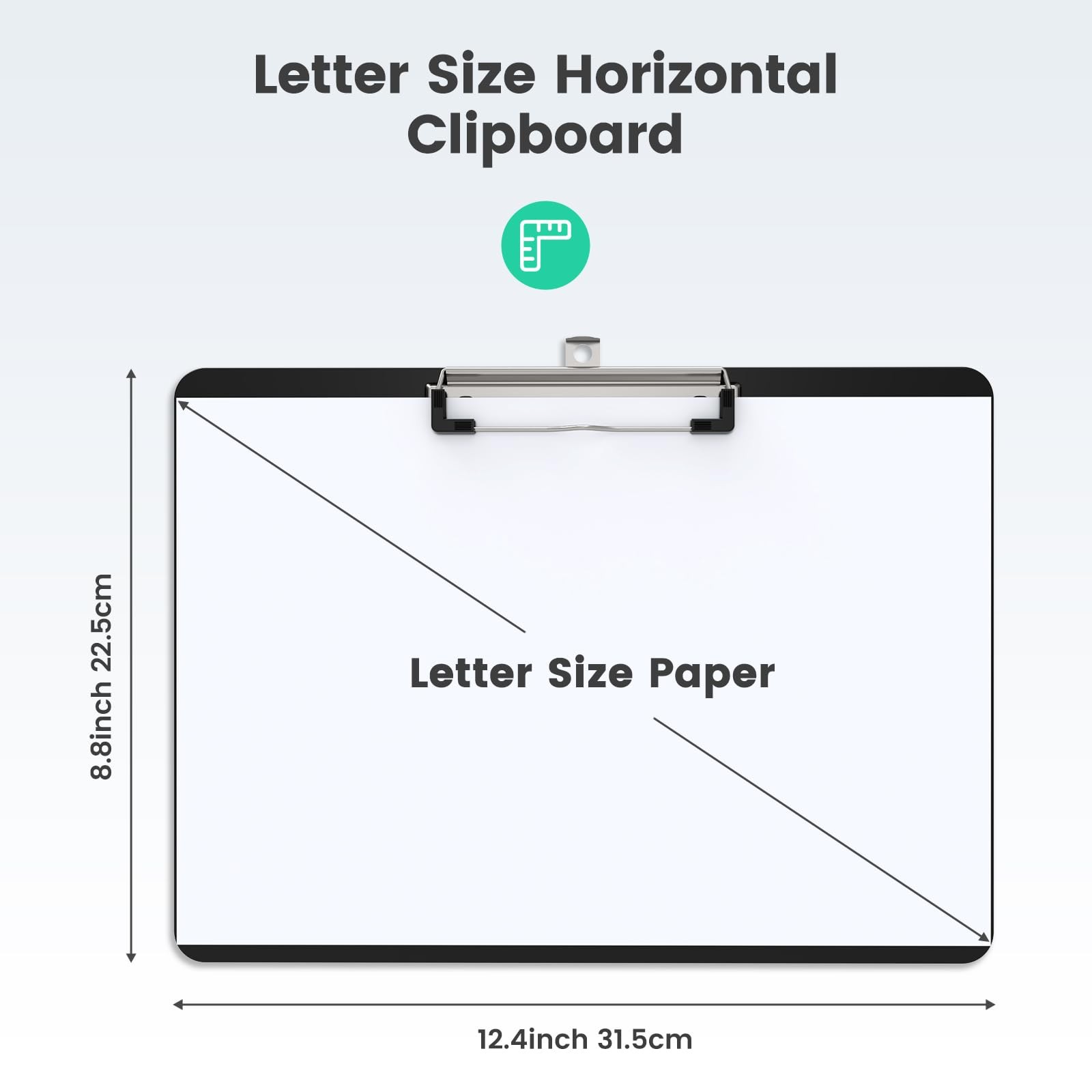 Macroclo Horizontal Plastic Clipboards, Black 8.5 x 11 Clip Board(2