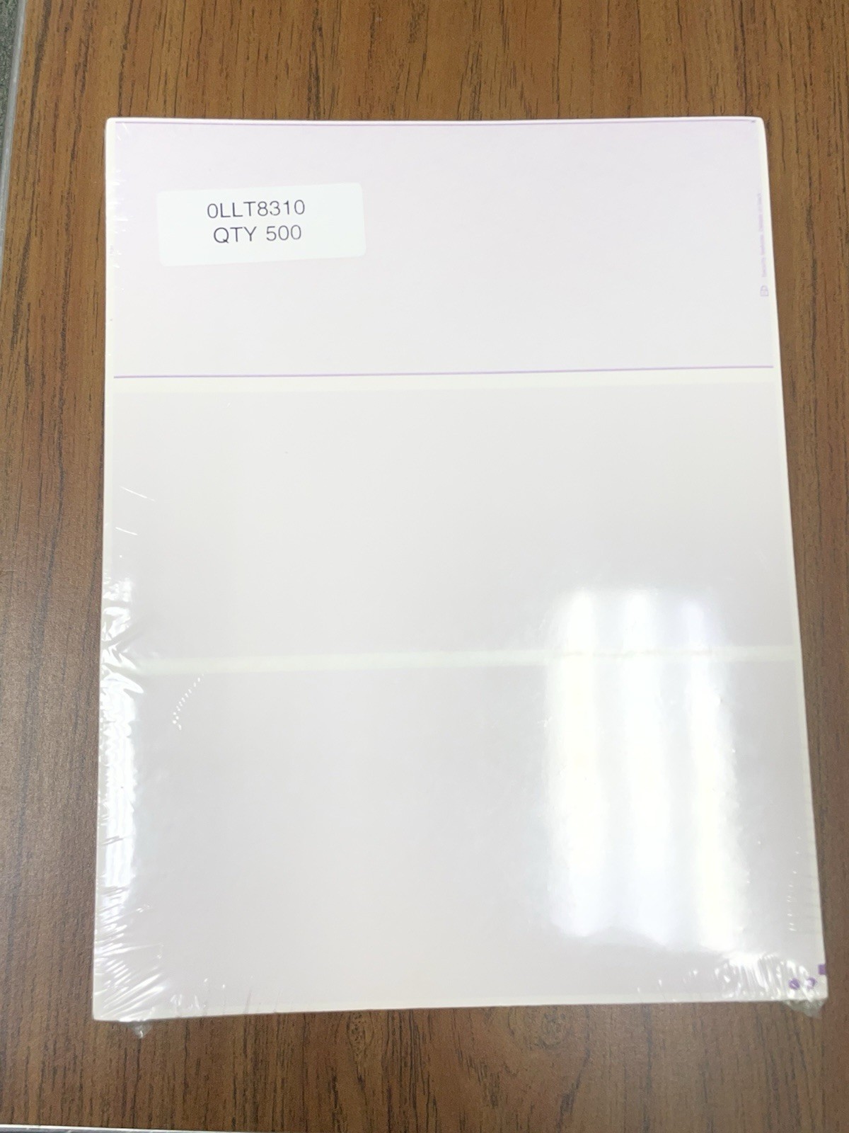 Deluxe Laser 3-up Blank Check Stock Pink 100