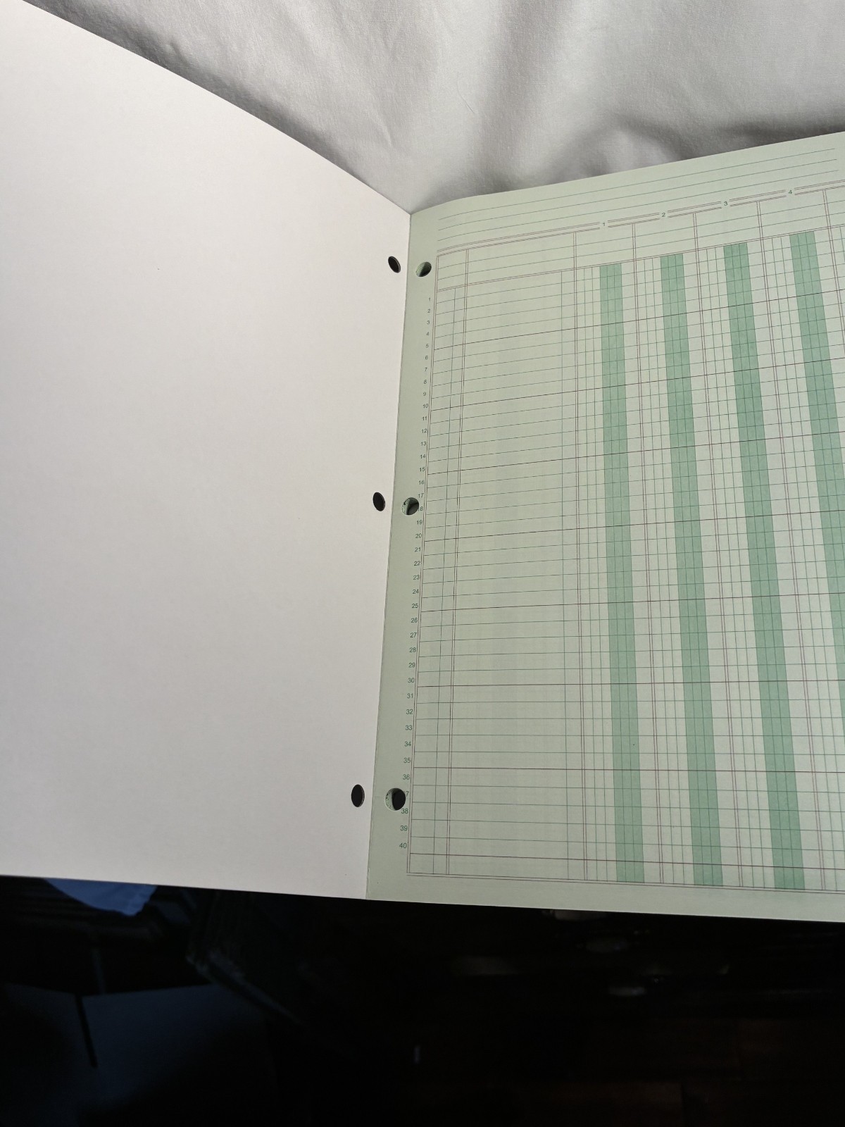 Norcom Columnar Pad 50 Sheets 6 Columns 11 x 8.5 Inches Green #76706 Non-Glare