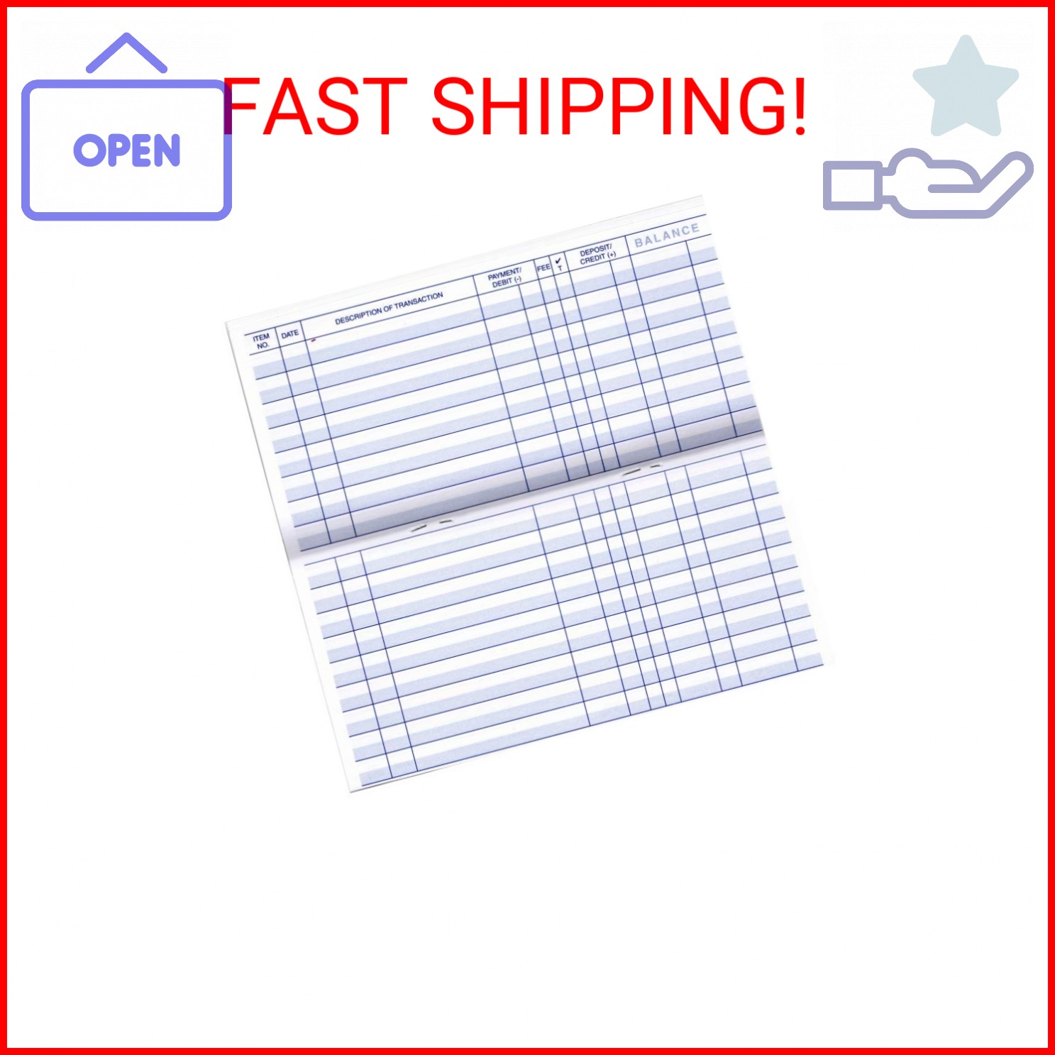 10 Premium 48 Page Transaction Registers – Thicker Paper, More Pages – for Perso
