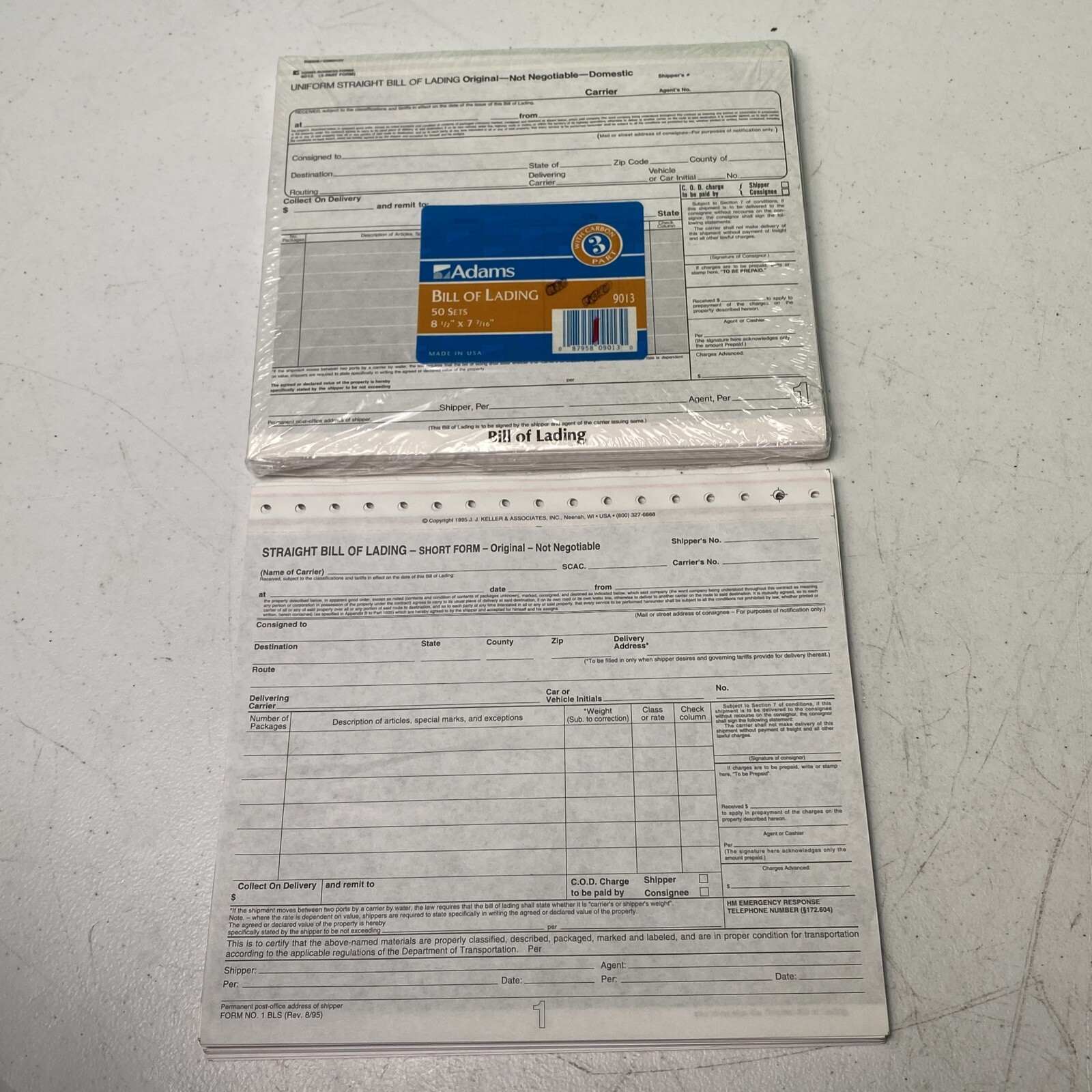 Adams Bill Of Lading Forms 8 1/2″ x 7 7/16″, 3-Part, Pack Of 50 Sets 9013 +EXTRA