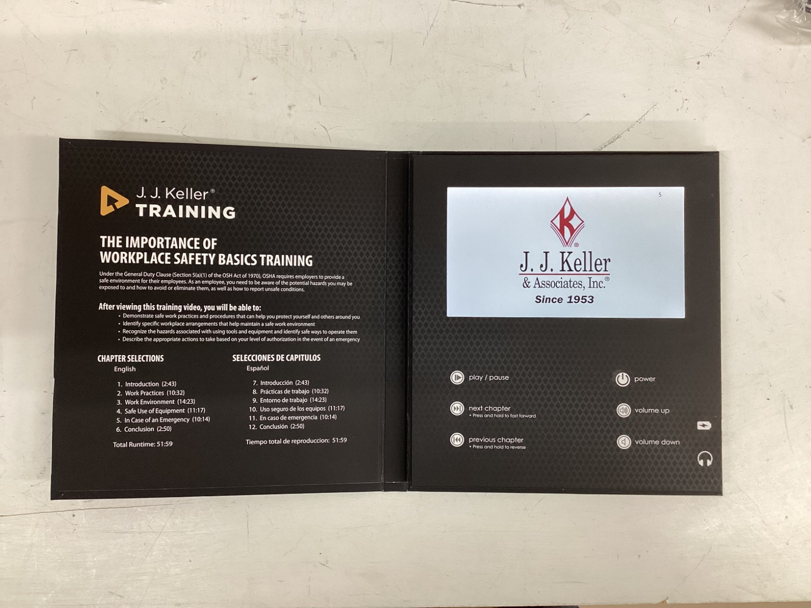 JJ KELLER Workplace Safety Basics Training Program Video Book Kit