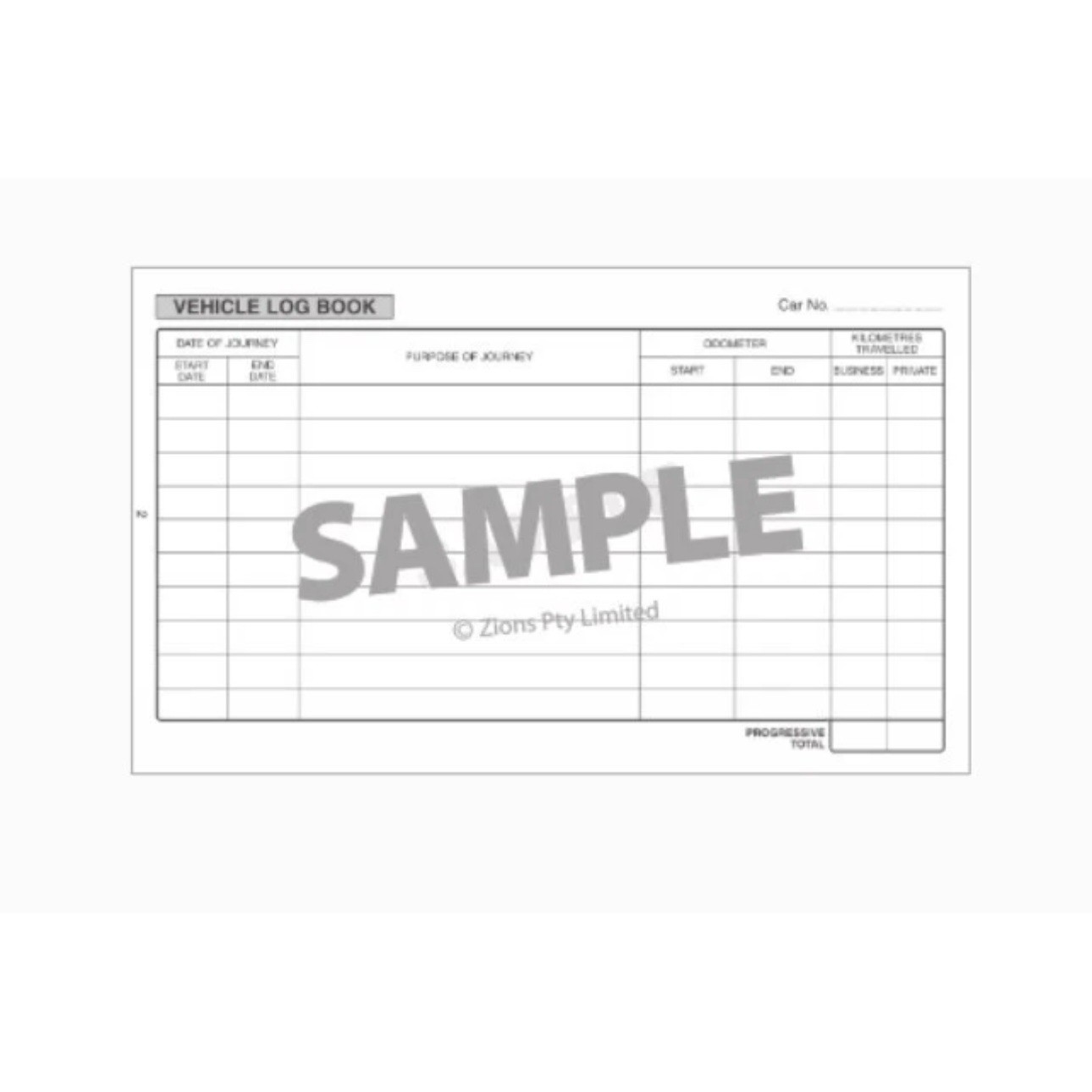 10 X Zions Pocket Vehicle Log Expense Record 64 Pages ATO Compliant