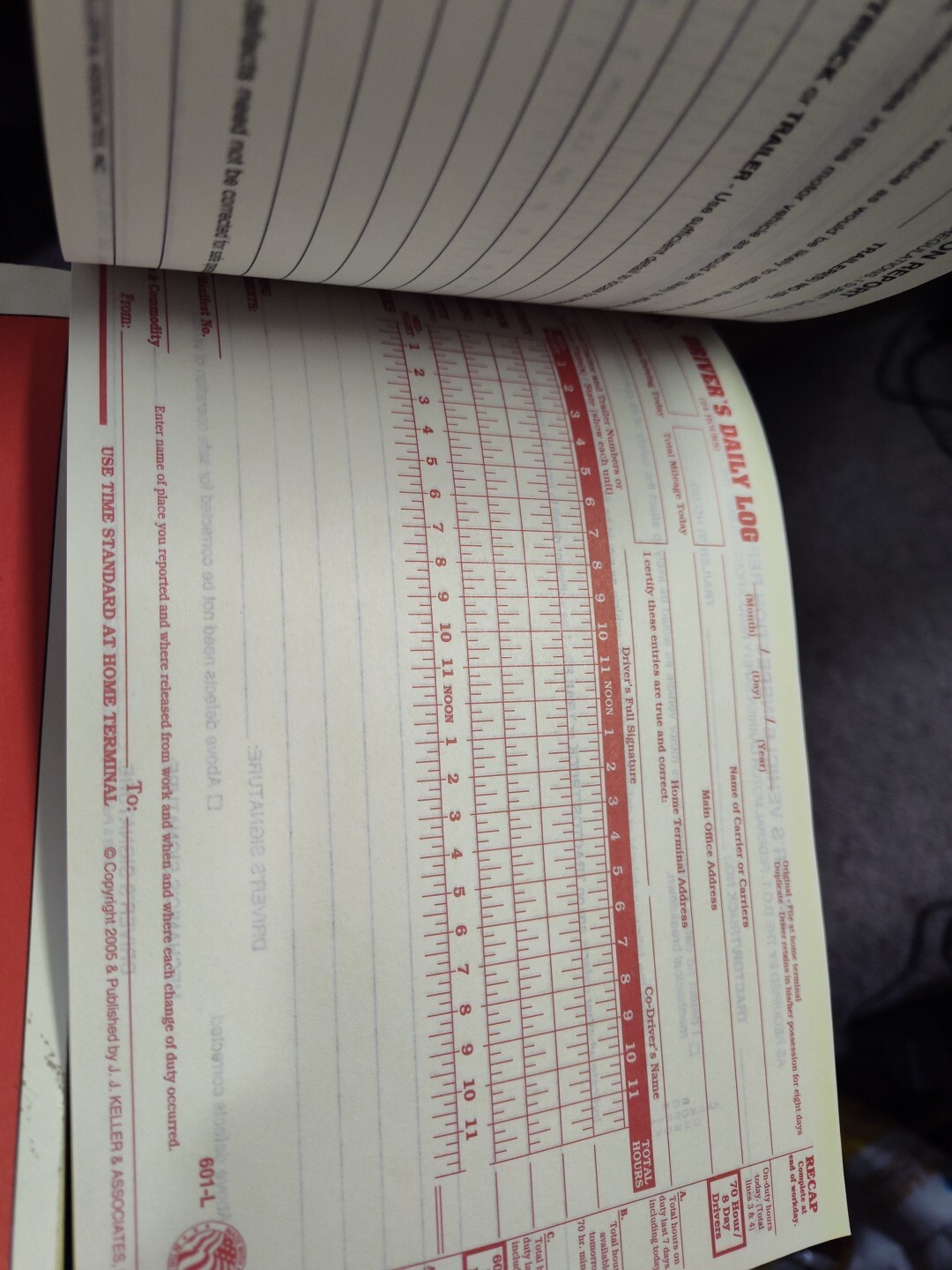 J.J. Keller & Keller Daily Log Duplicate With Carbons, 31 Sets/Book x3