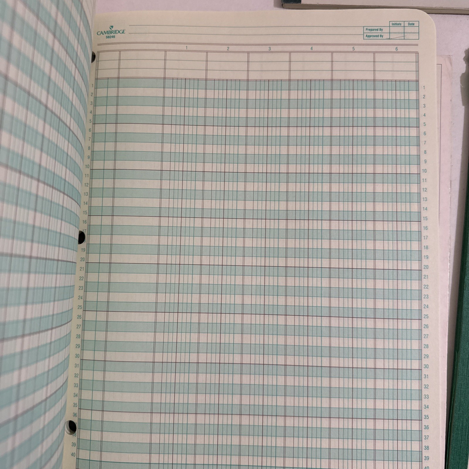 Set Of 5 Vintage Columnar Paper Pads Wilson Jones Boorum & Pease Mead 1968 1986