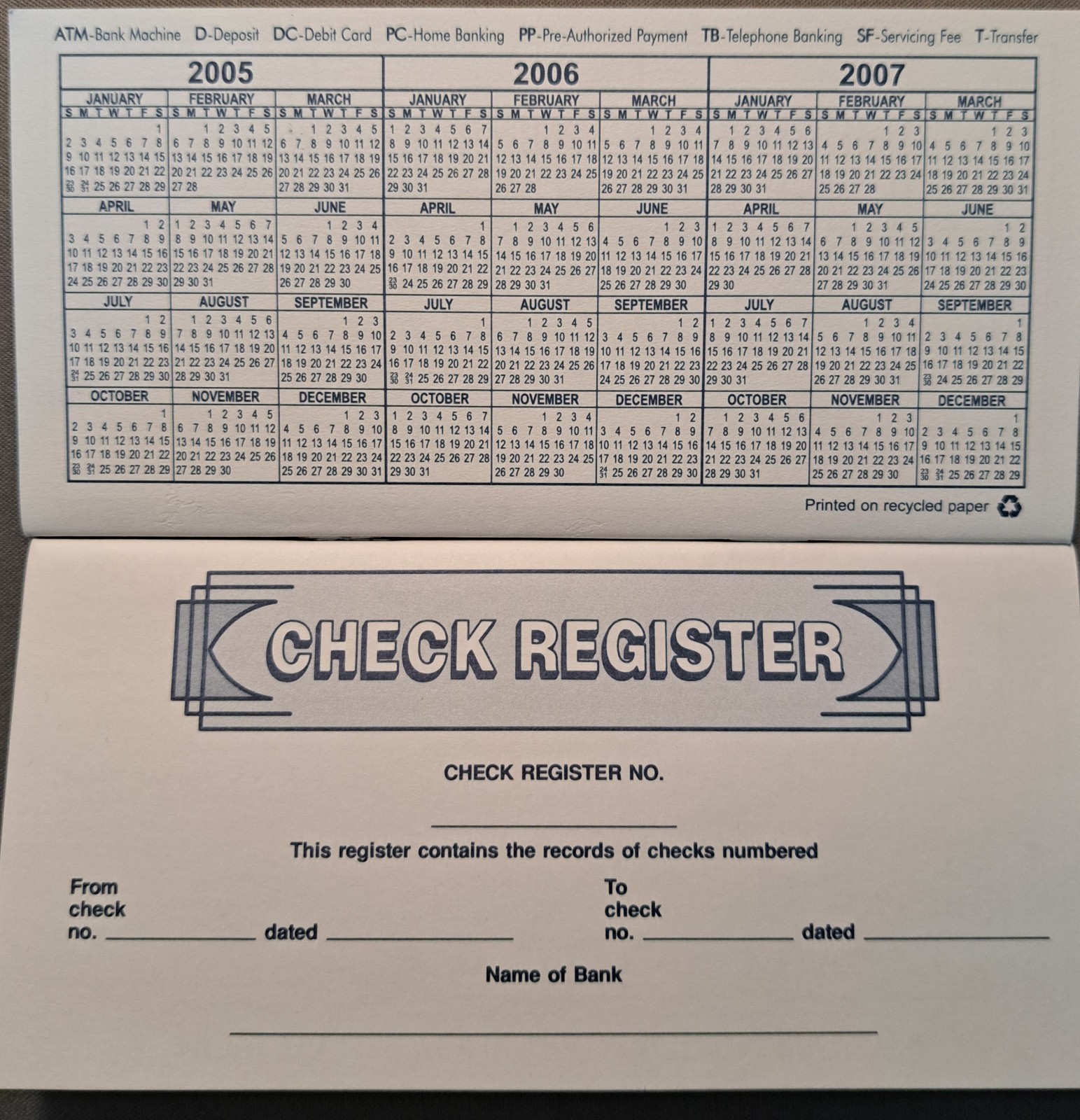 Checkbook Transaction Registers Brand New BUNDLE LOT OF 5