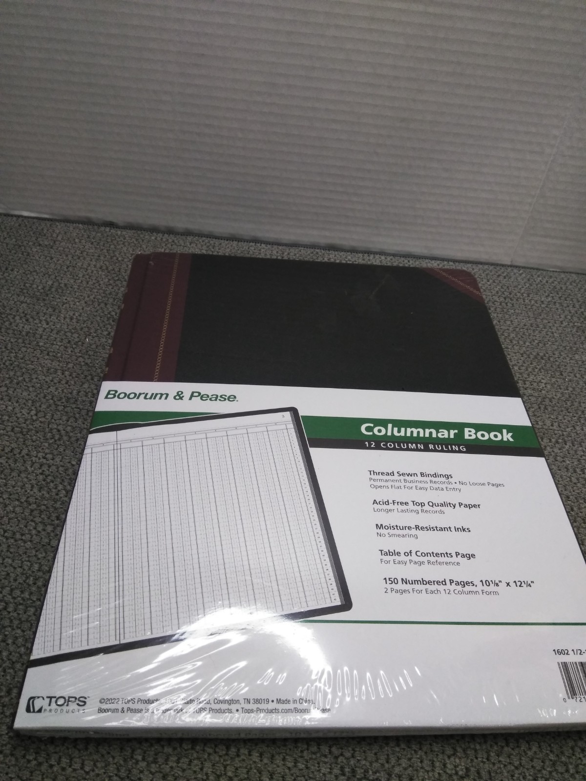Boorum & Pease Columnar Accounting Book 12 Column Black Cover 150 Pages 1602 1/2