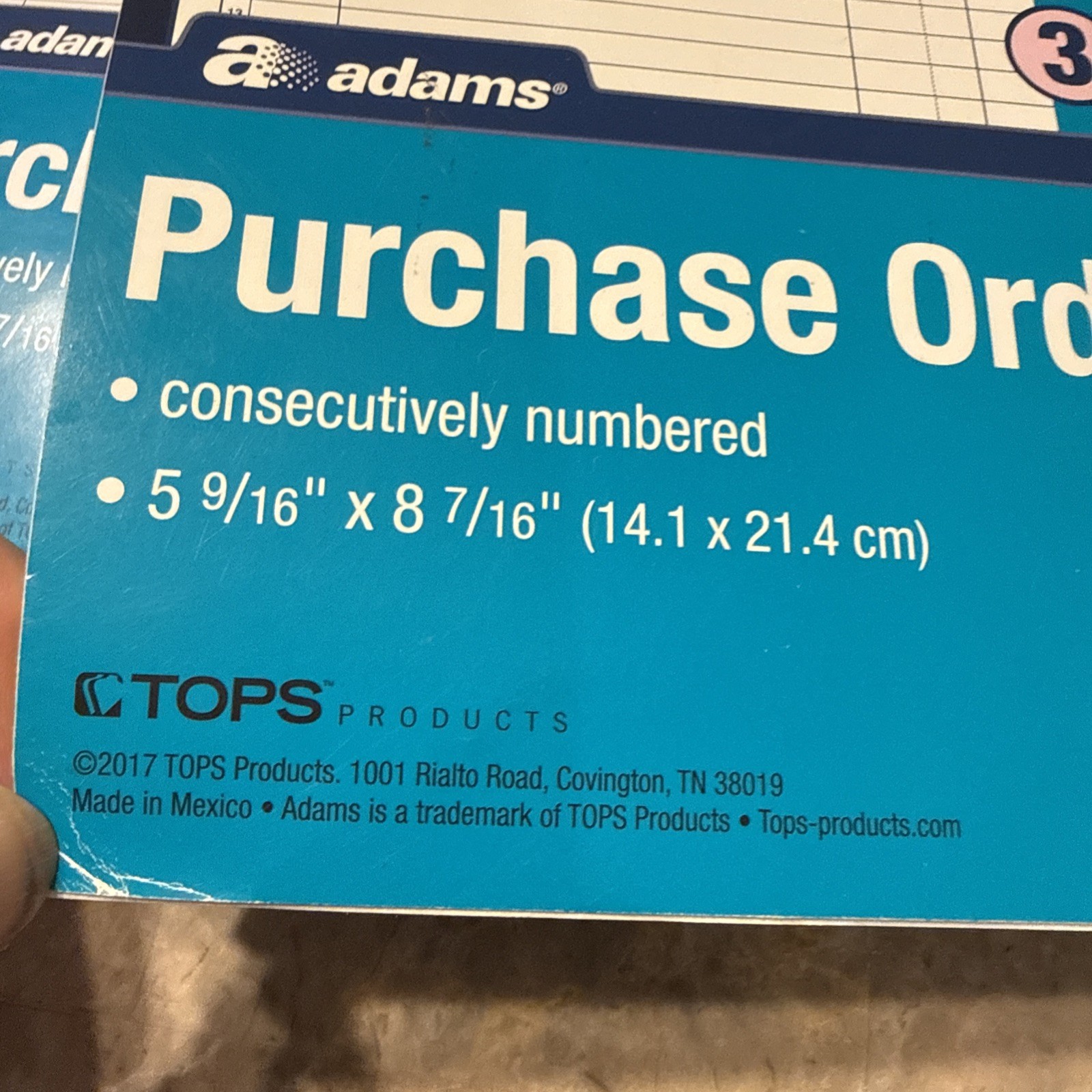 TWO Adams TC5831 Purchase Order Book 3 Part 50 Sets 5-9/16 x 8-7/16″