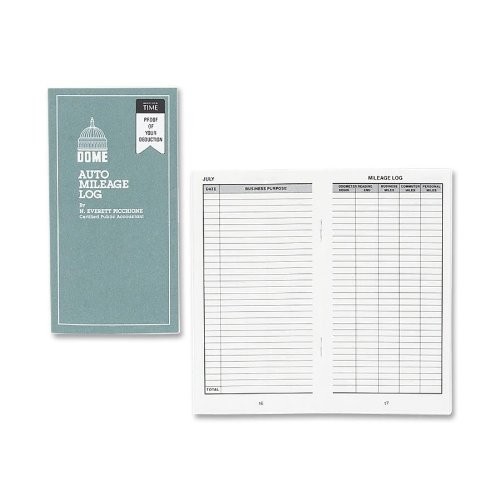 Dome Publishing DOM770 Auto Mileage Log 32 Sheets 6.25″x3.25″ White