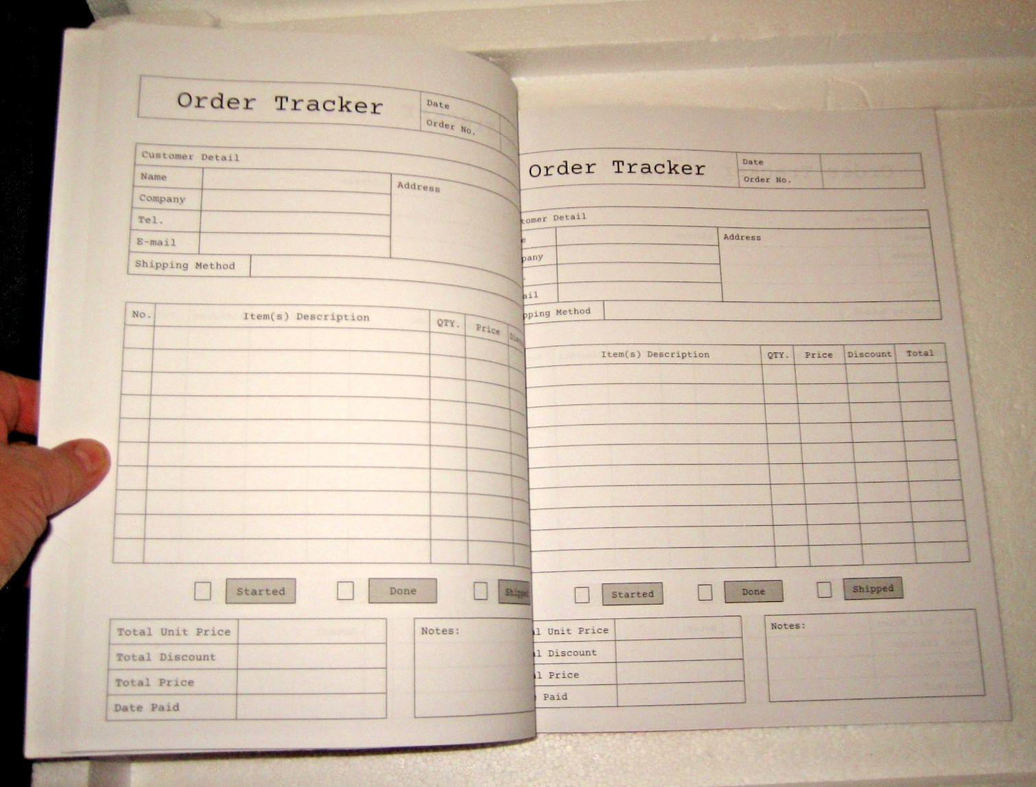 Small Business Order Book 100+ Order Tracker Pages 8 1/2in x 11in Unused