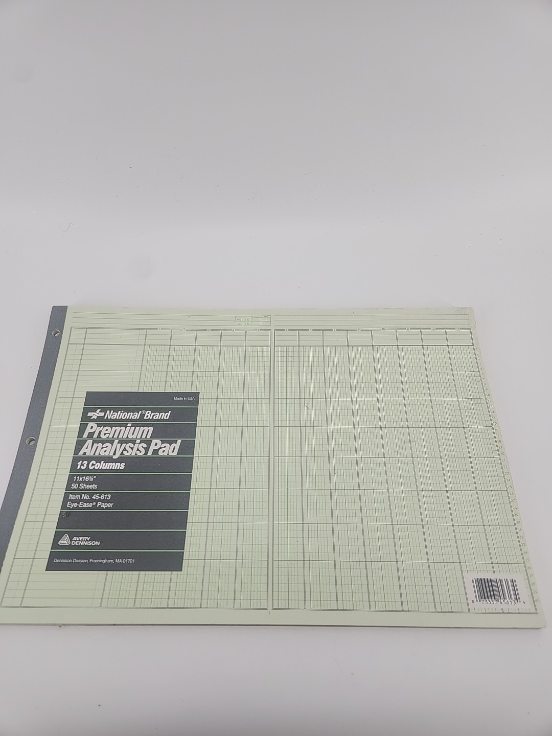 National Brand Premium Analysis Pad 13 Columns 11×16 3/8 49 Sheets 1 Used