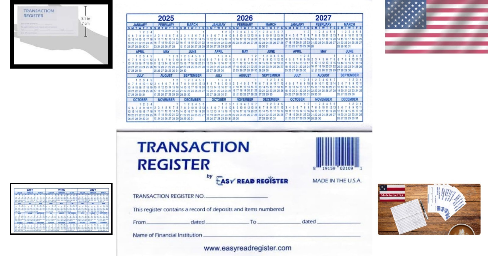 Durable 12 Pack Check Registers: Essential Financial Log with Easy Read Format