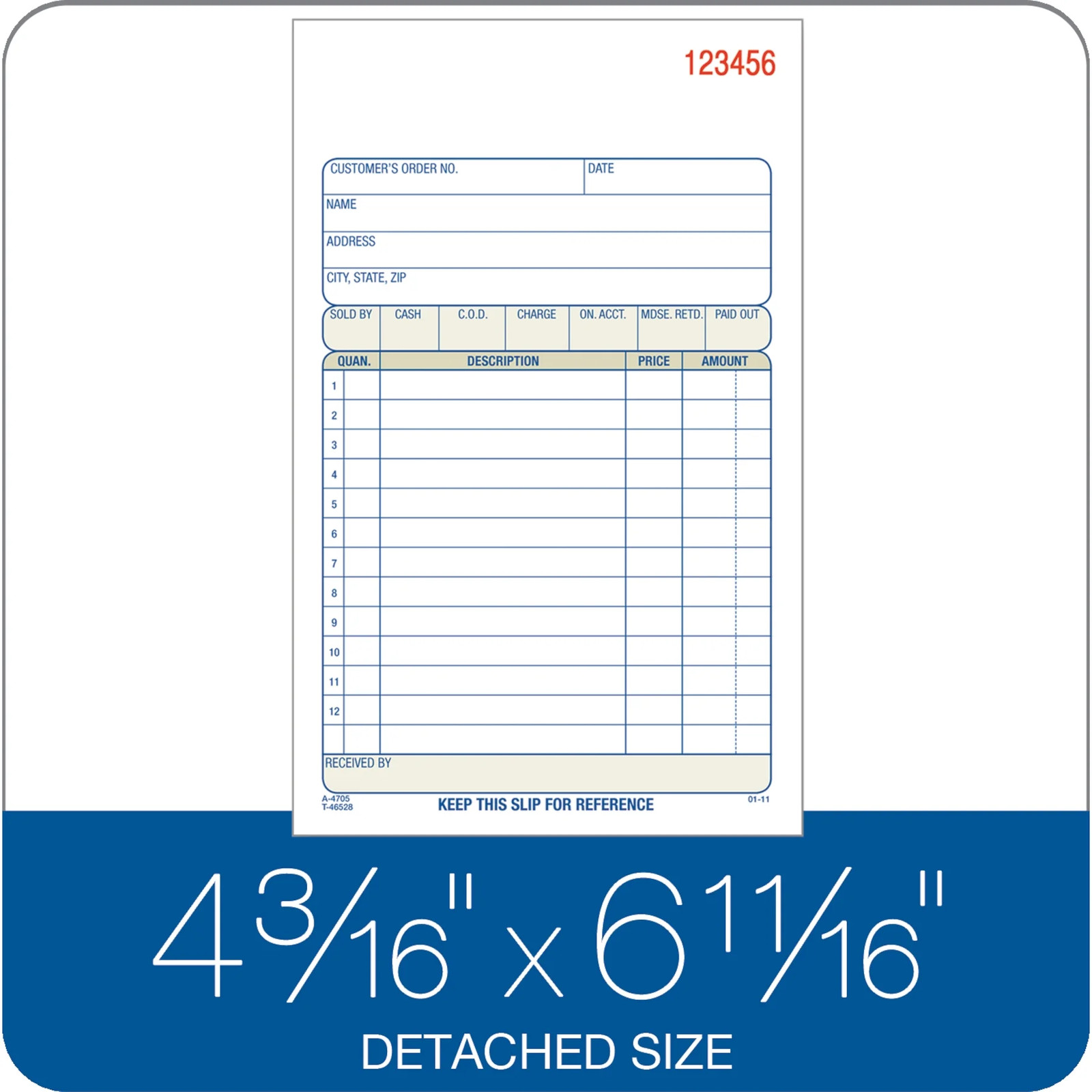 Invoice Book, 3-Part, Carbonless, 5.56 X 8.44 Inch, 50 Sets per Book,