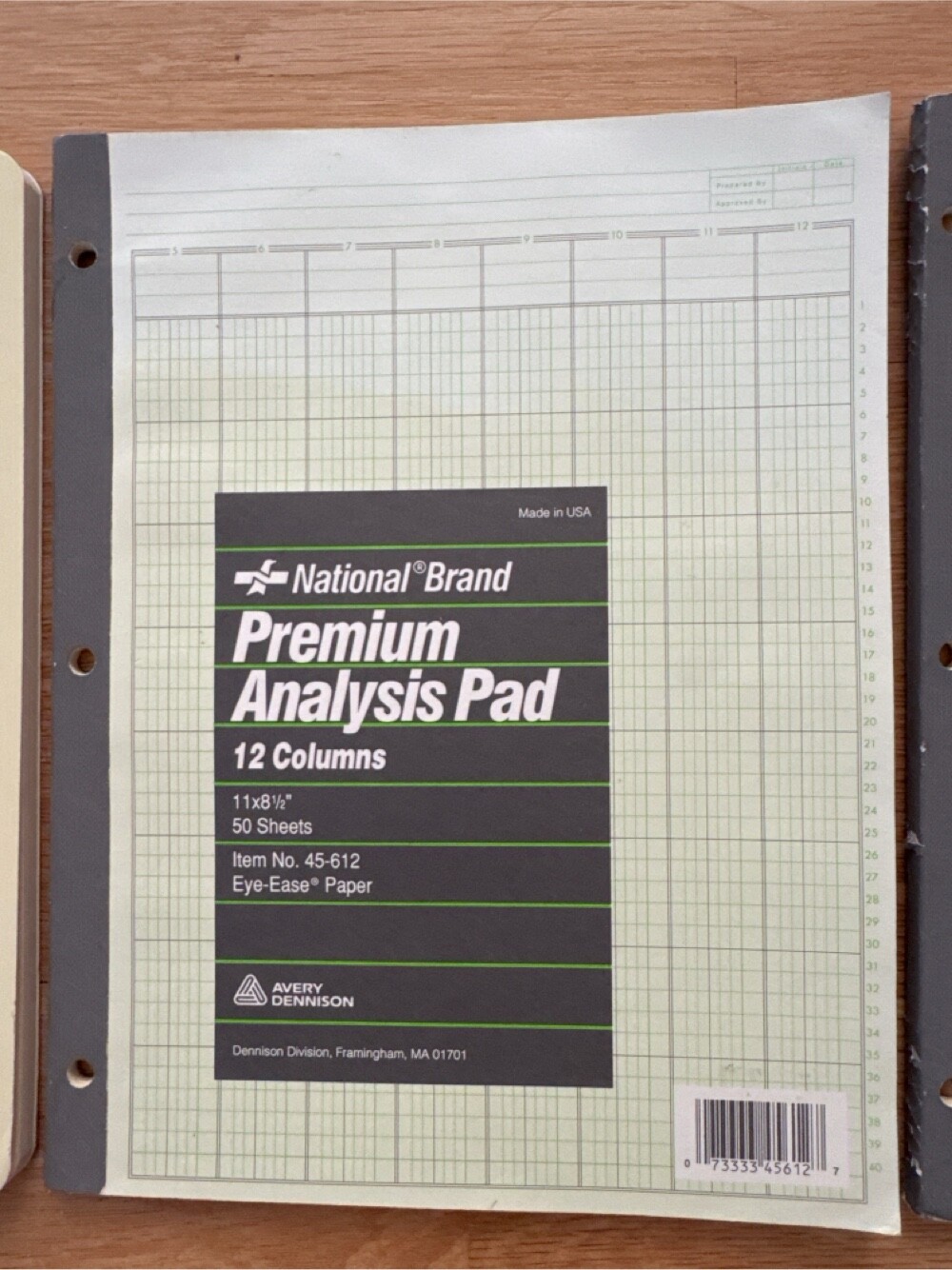 3 vintage Analysis Pad Sheets notebook form 12 column and 6 column partial used