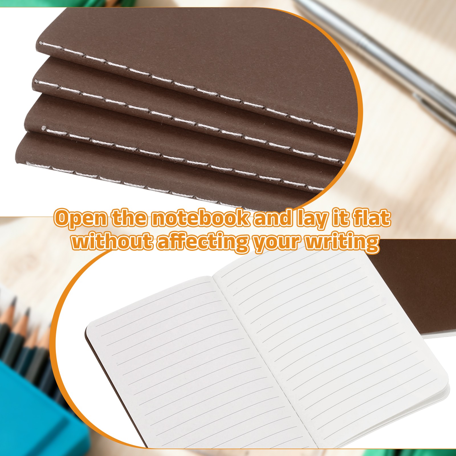 6 Pack A6 Notebook, A6 Journal Mini Notebook Pocket Kraft,Brown